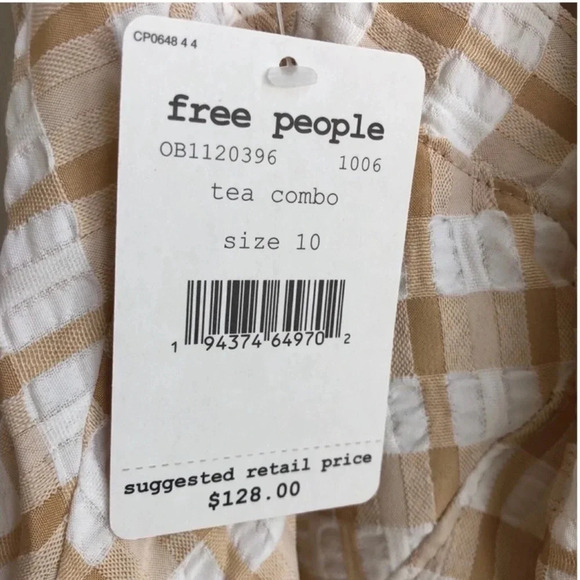New Free people do the twist halter gingham plaid tea ob1120396 dress retro - Picture 8 of 14